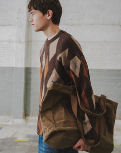 Maletin maxi shopper café hombre