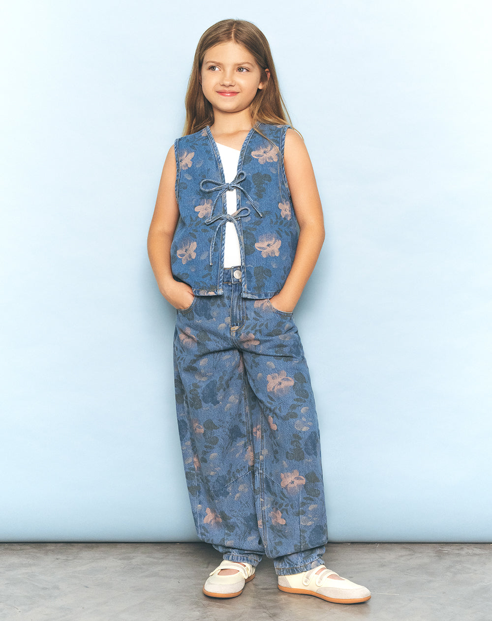 Jean carrot tiro medio índigo niña