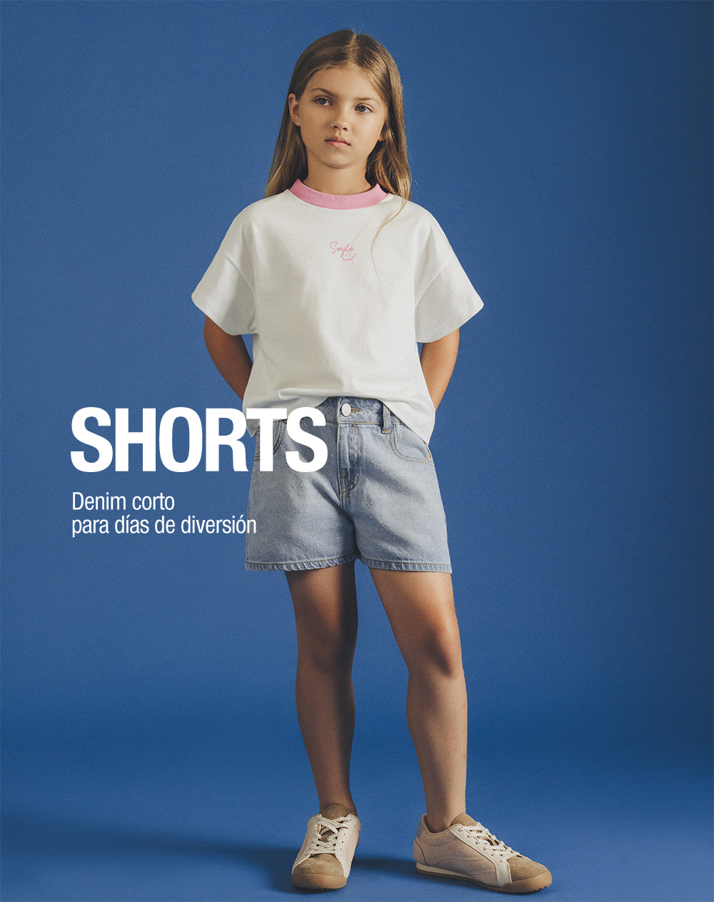 Short pantaloneta índigo medio niña