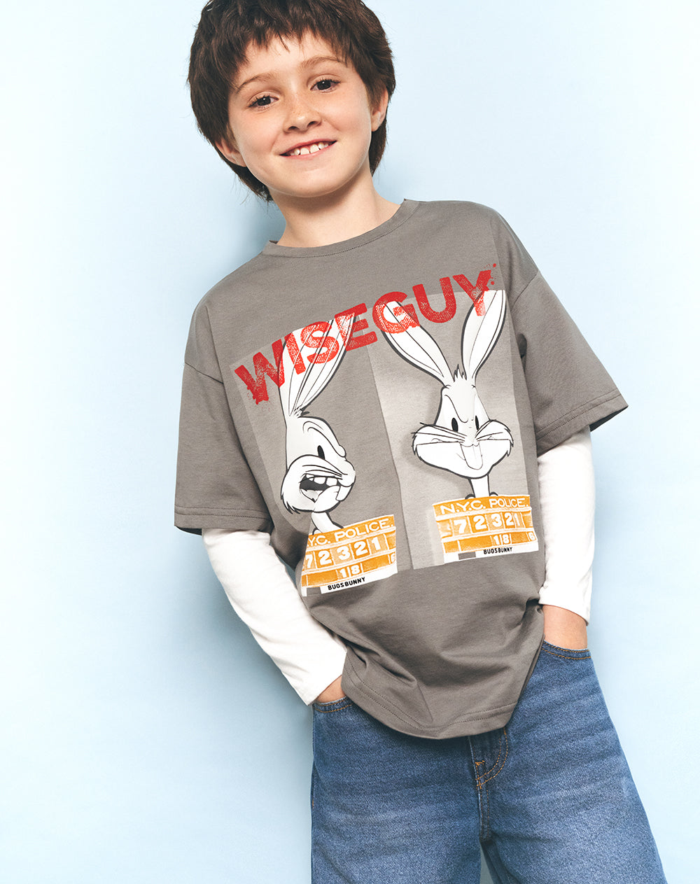 Camiseta regular manga corta gris