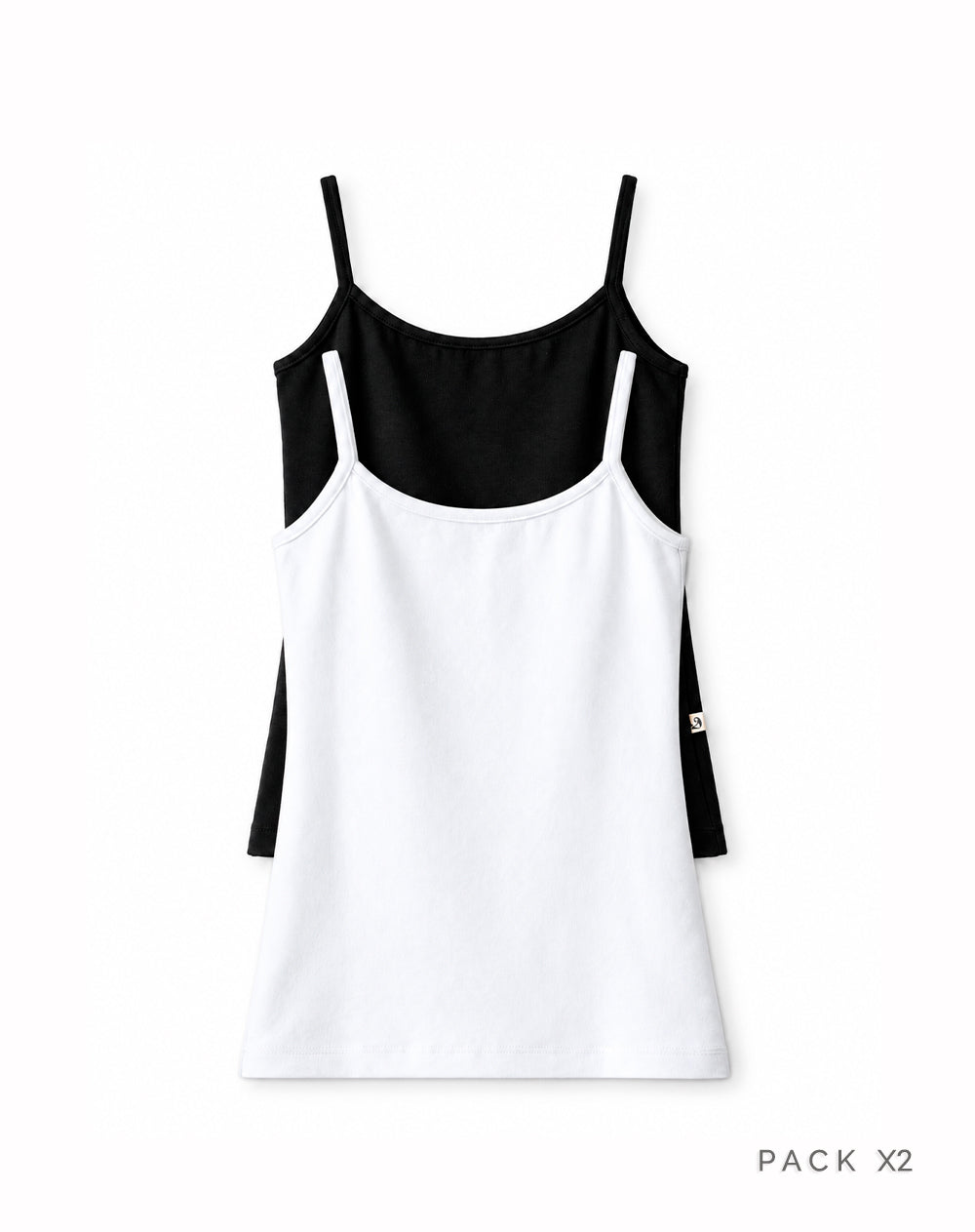 Pack x2 camisilla slim algodón blanco + negro mujer