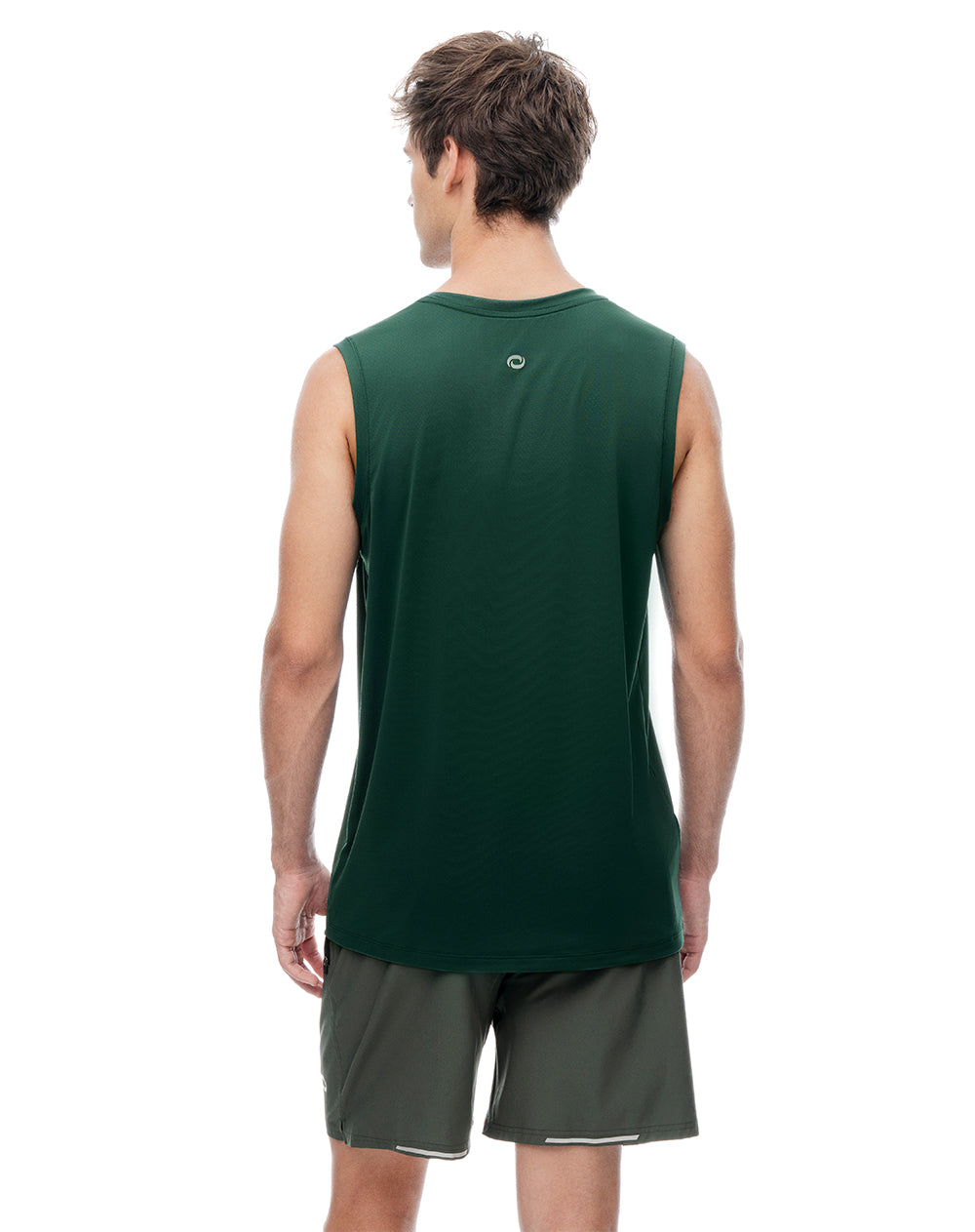 Camisilla deportiva antibacterial verde hombre