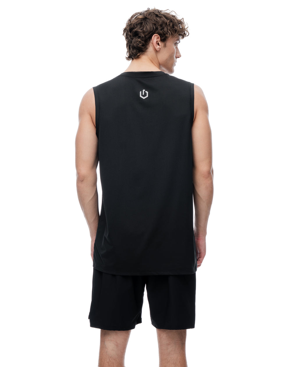 Camisilla deportiva antibacterial negra hombre