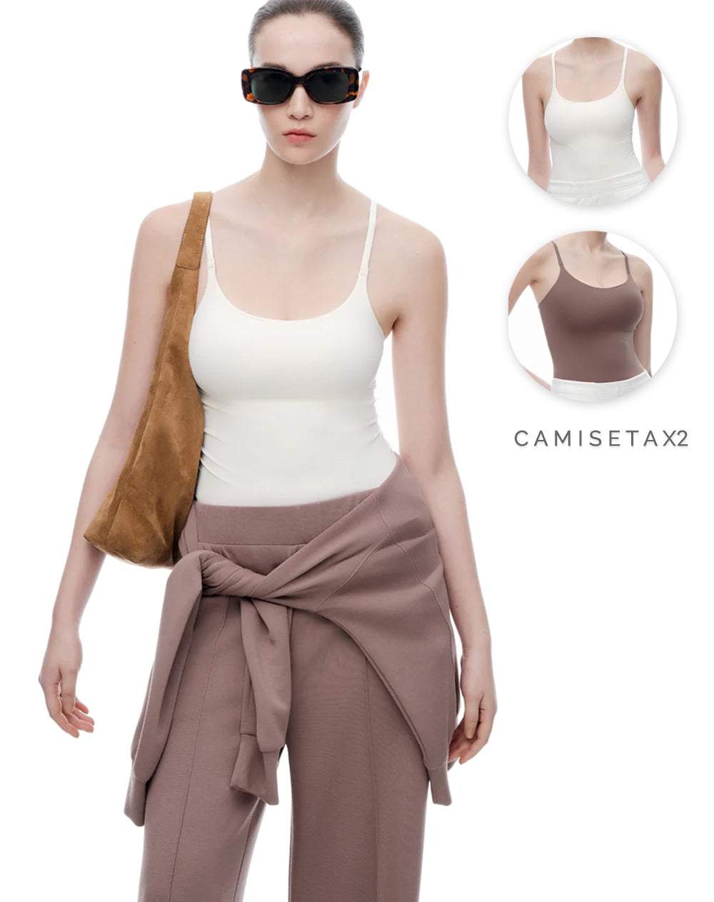 Camisilla slim seamless x2unds surtidas mujer