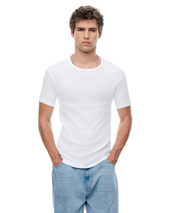 Camiseta slim algodón blanca hombre
