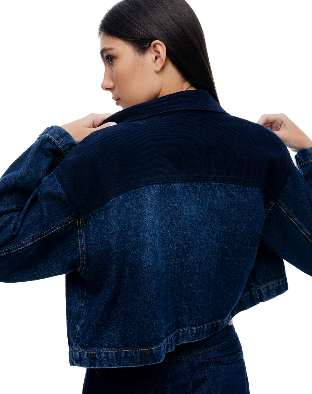 Chaqueta regular sin capucha índigo medio