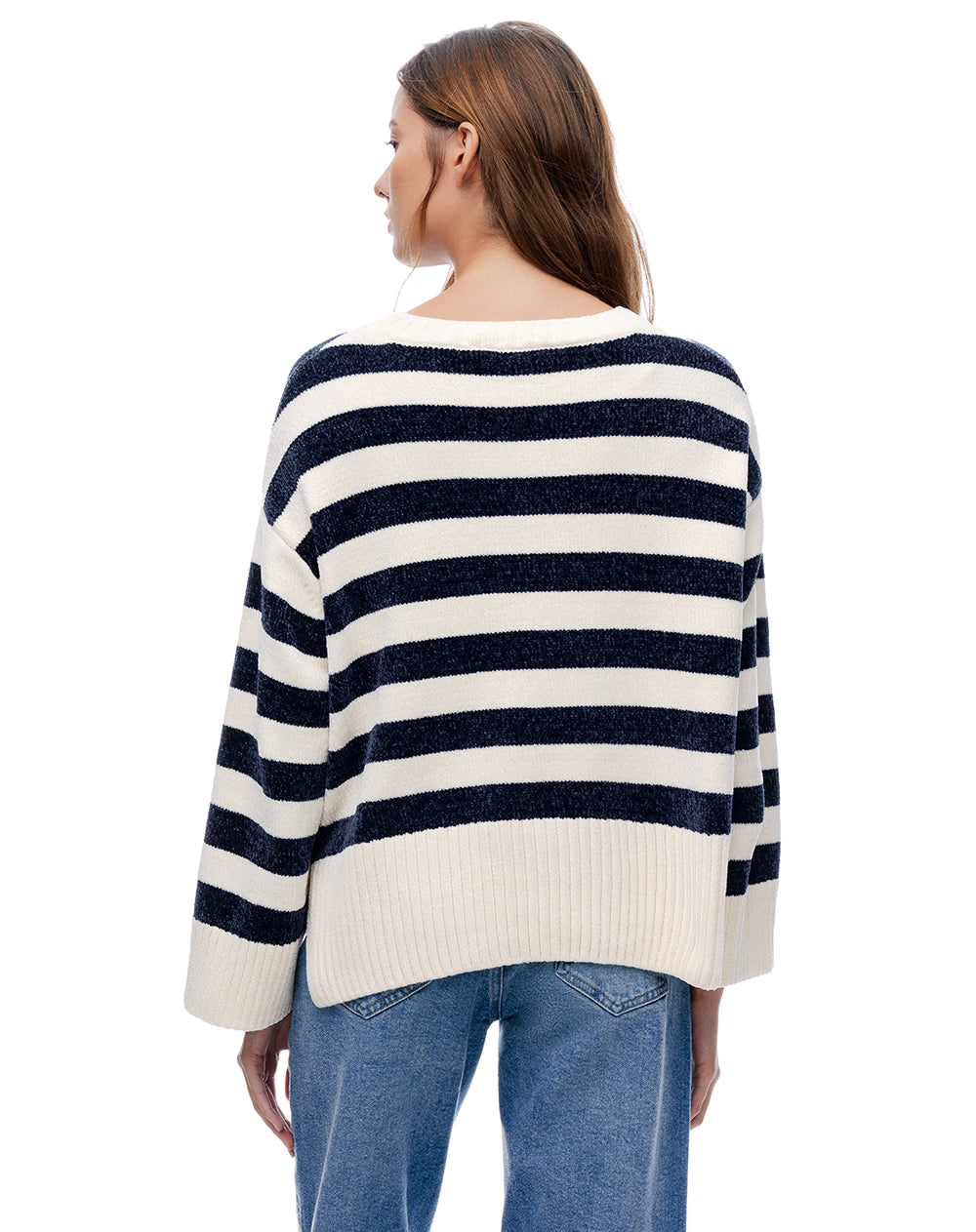 Suéter oversize rayas mujer