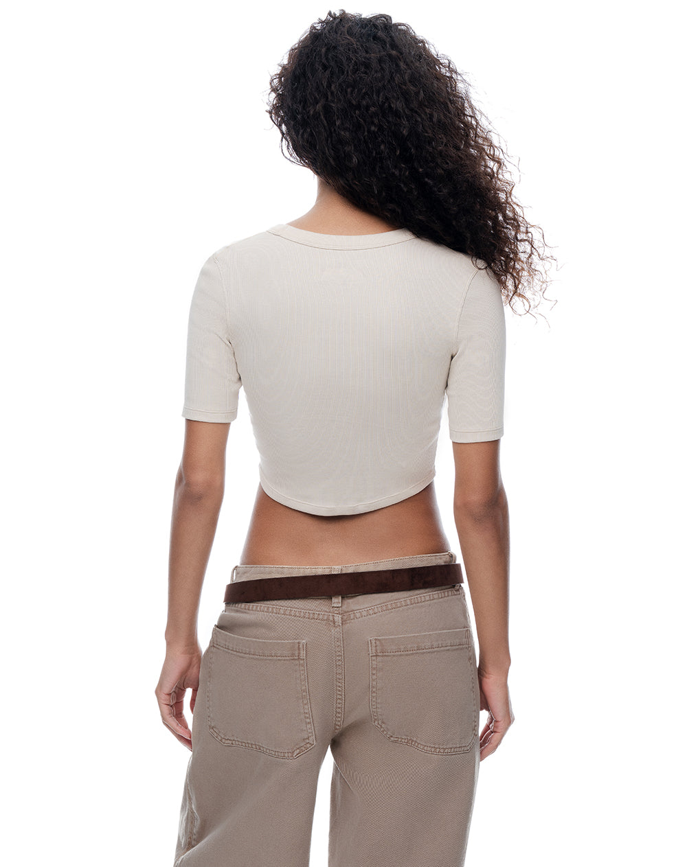 Camiseta relax algodón arena mujer