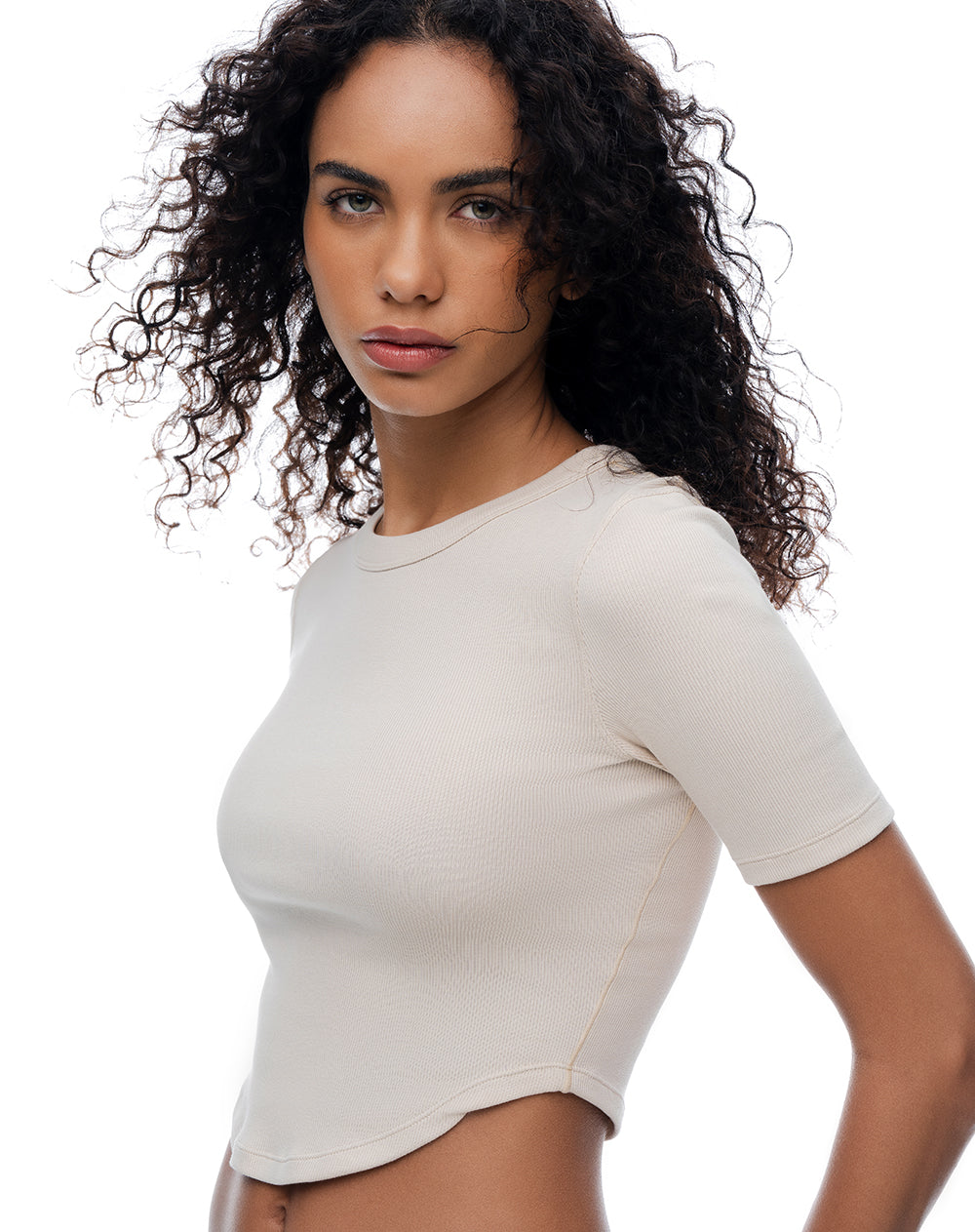 Camiseta relax algodón arena mujer