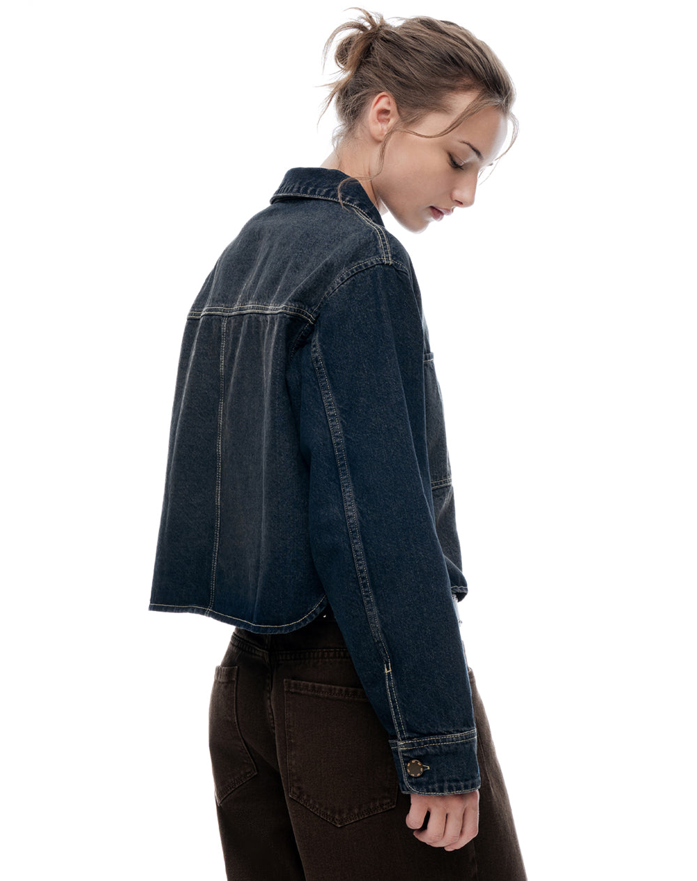Chaqueta loose índigo oscuro mujer