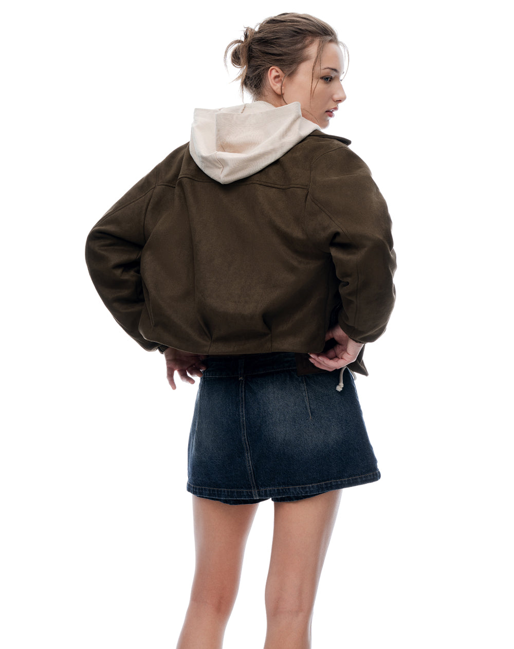 Falda short tiro medio índigo oscuro mujer