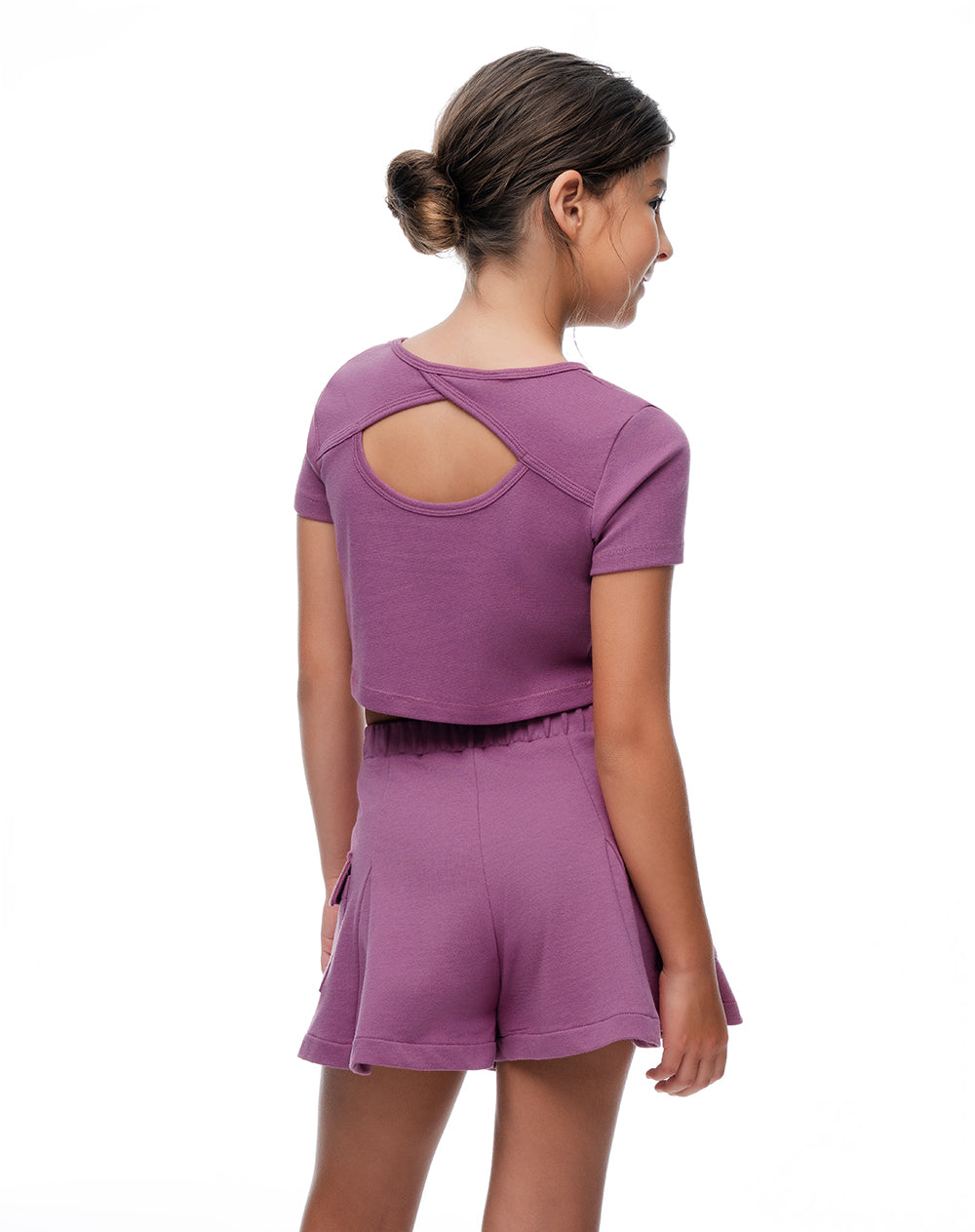 Camiseta ted manga corta morada niña