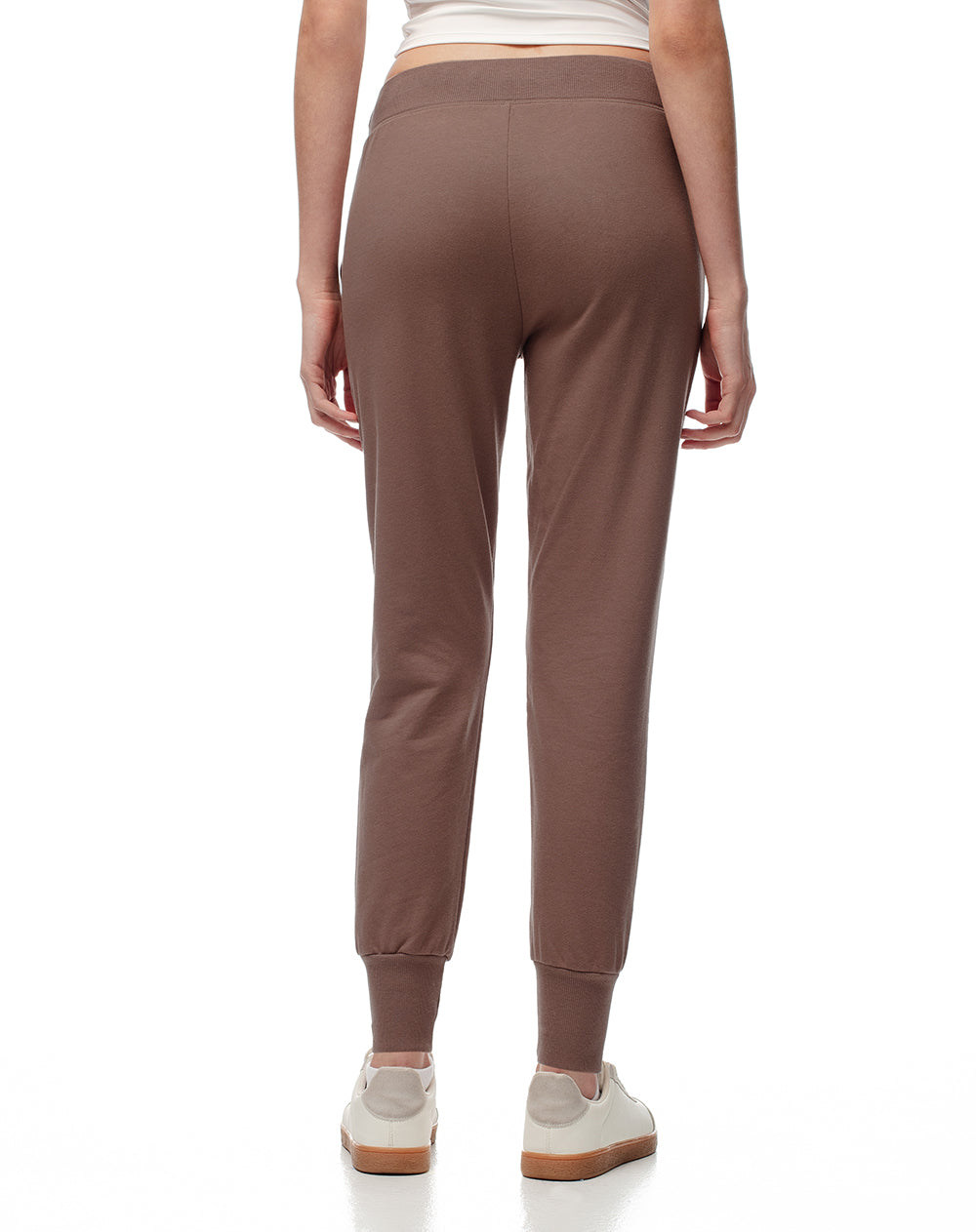 Jogger tiro medio algodón café mujer