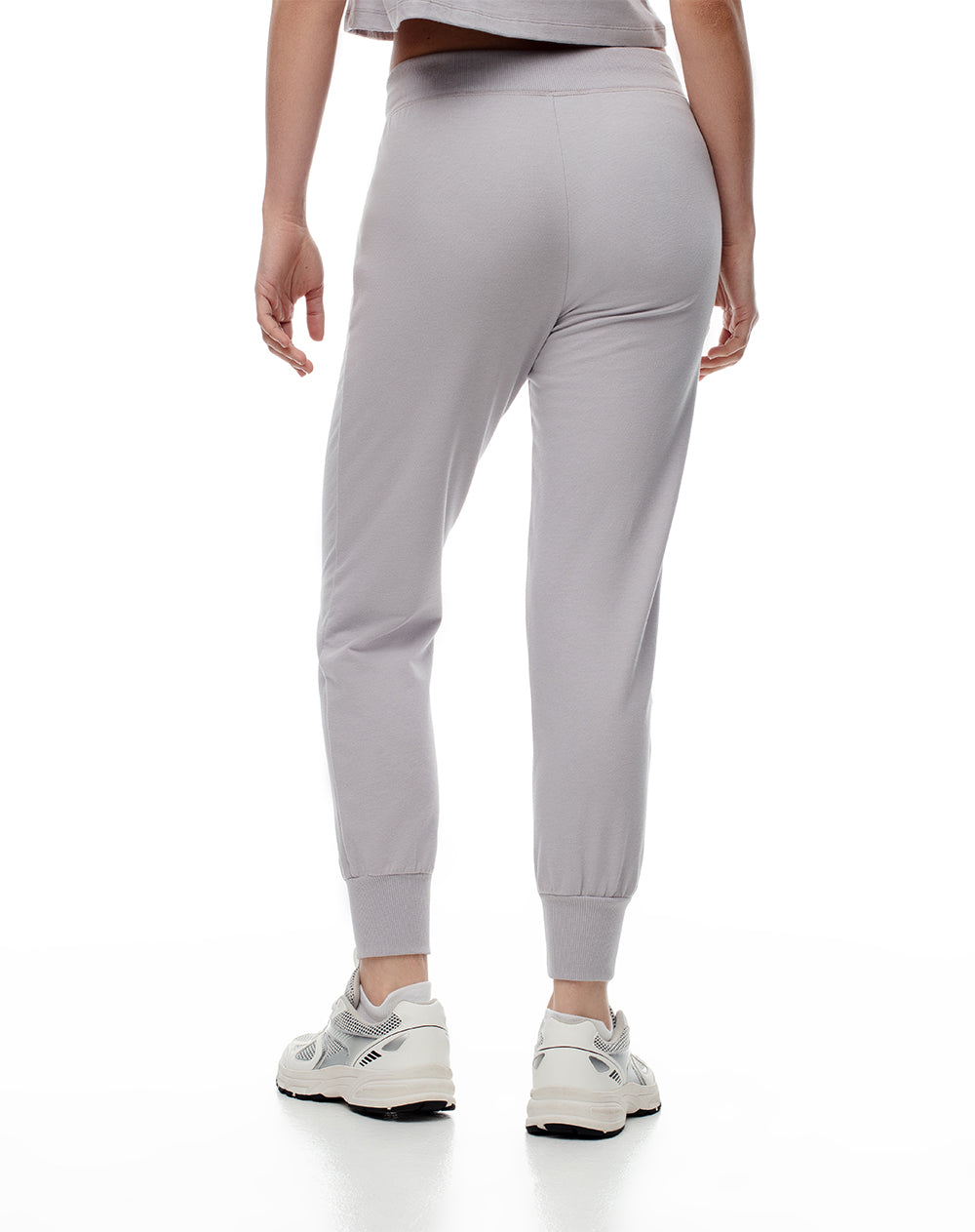 Jogger tiro medio algodón gris mujer