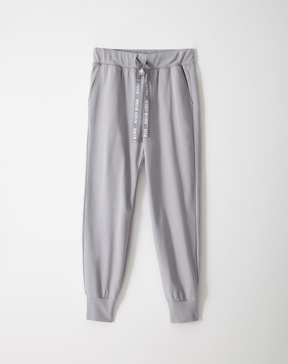 Jogger tiro medio algodón gris mujer