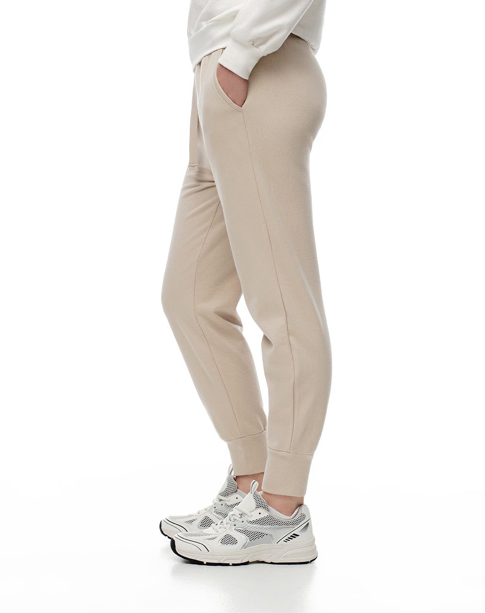 Jogger tiro medio algodóm habano mujer