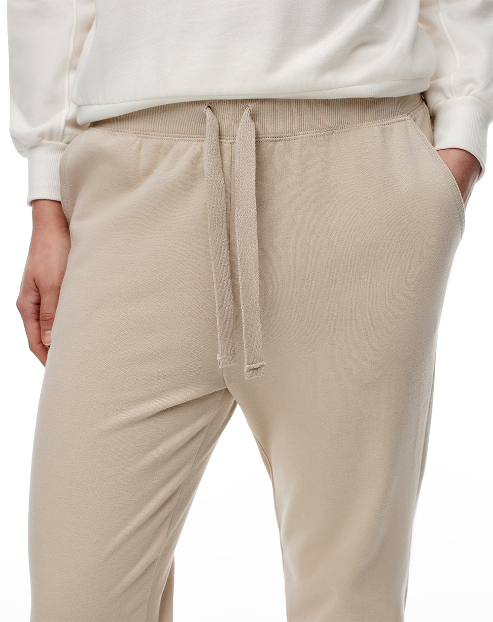 Jogger tiro medio algodóm habano mujer