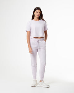 Jogger tido medio algodón lila mujer