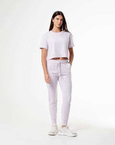 Jogger tido medio algodón lila mujer