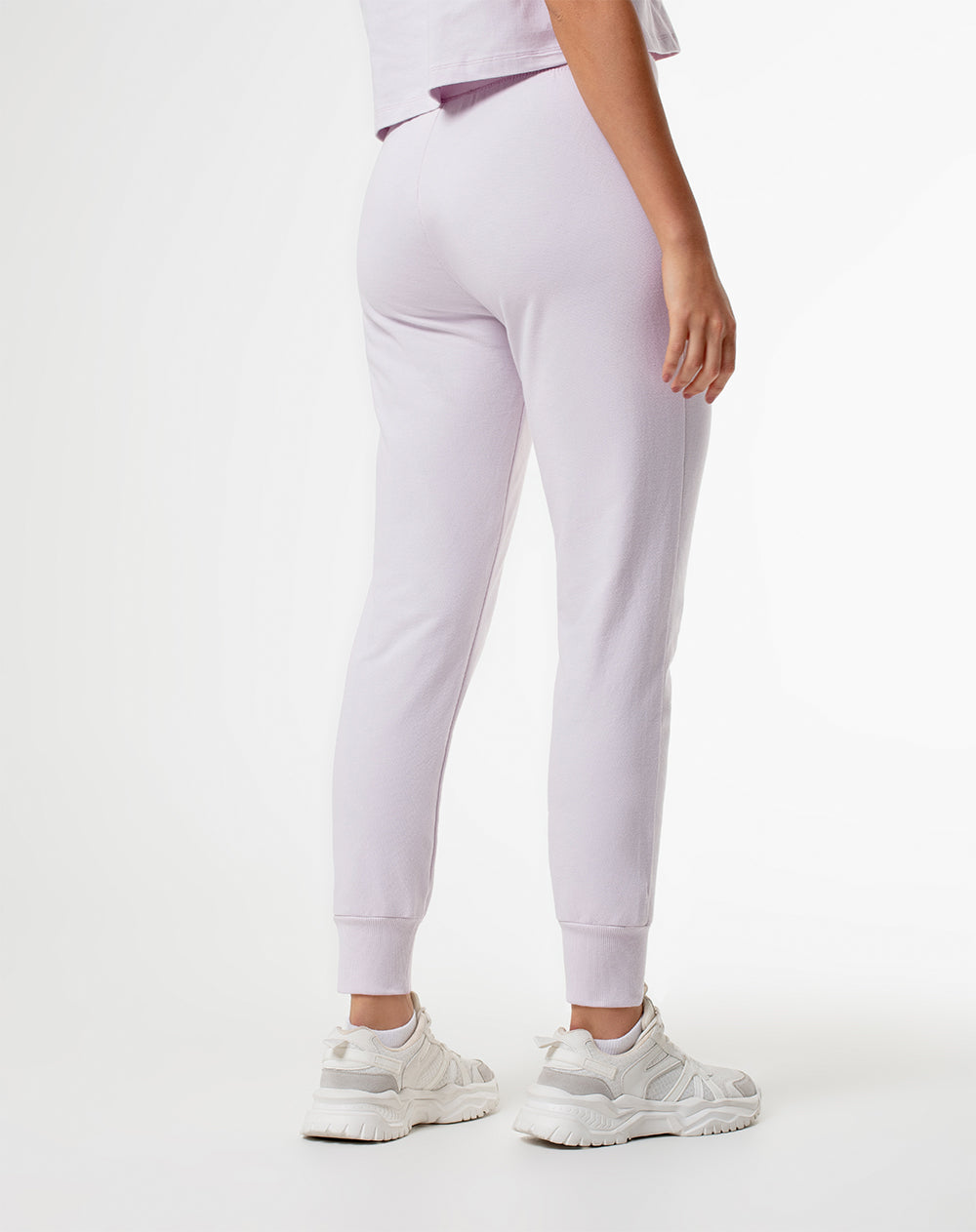 Jogger tido medio algodón lila mujer