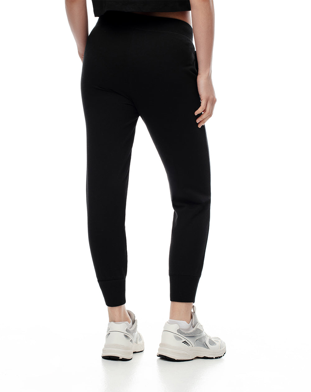 Jogger tiro medio algodón negro mujer