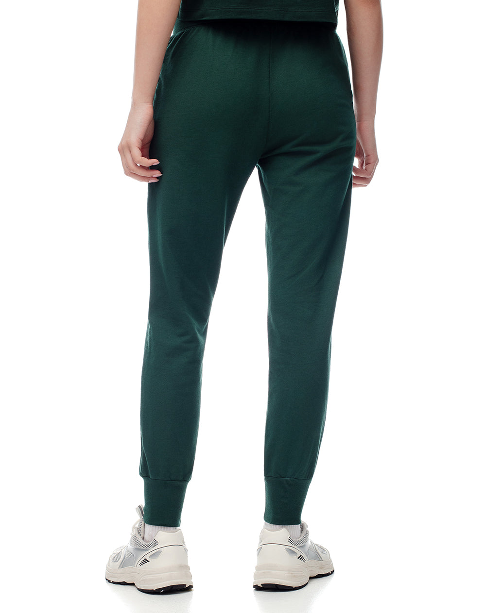 Jogger tiro medio algodón verde mujer