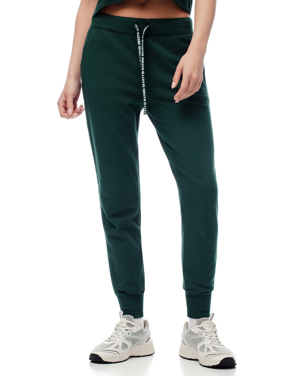 Jogger tiro medio algodón verde mujer