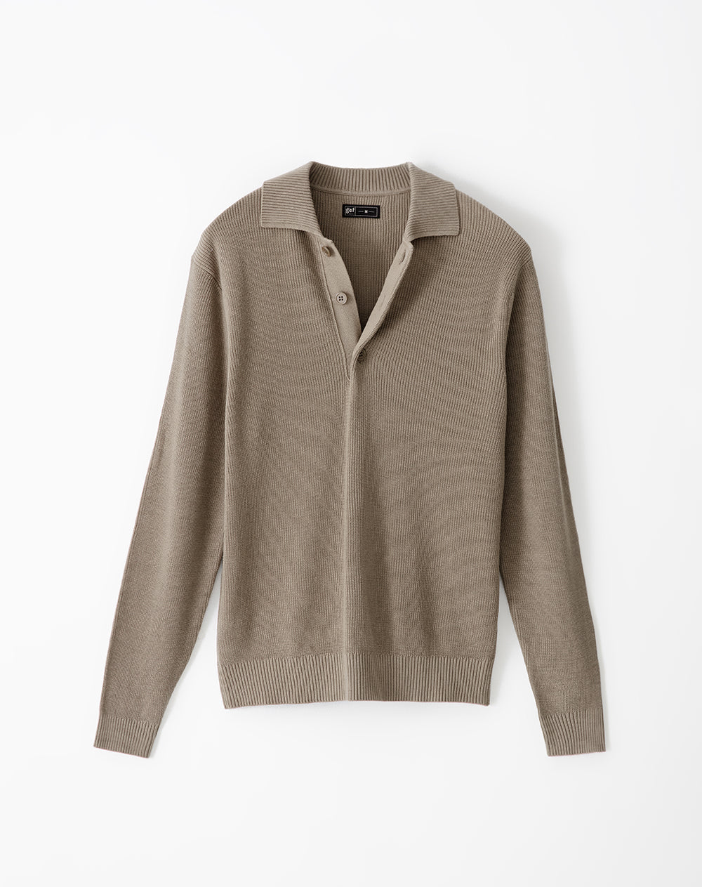 Buzo regular tejido de punto algodón café hombre