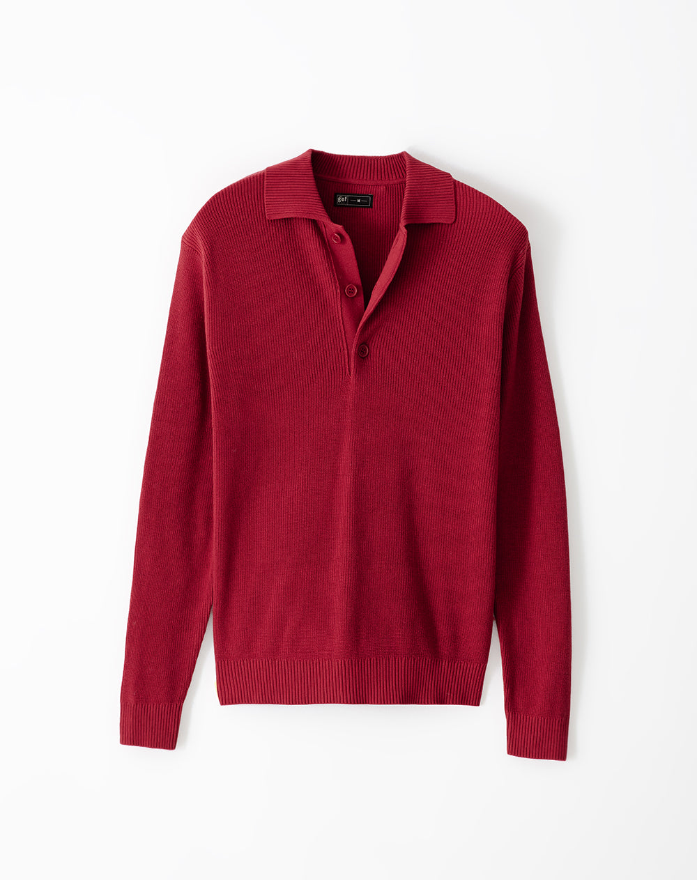 Buzo regular tejido de punto algodón rojo hombre