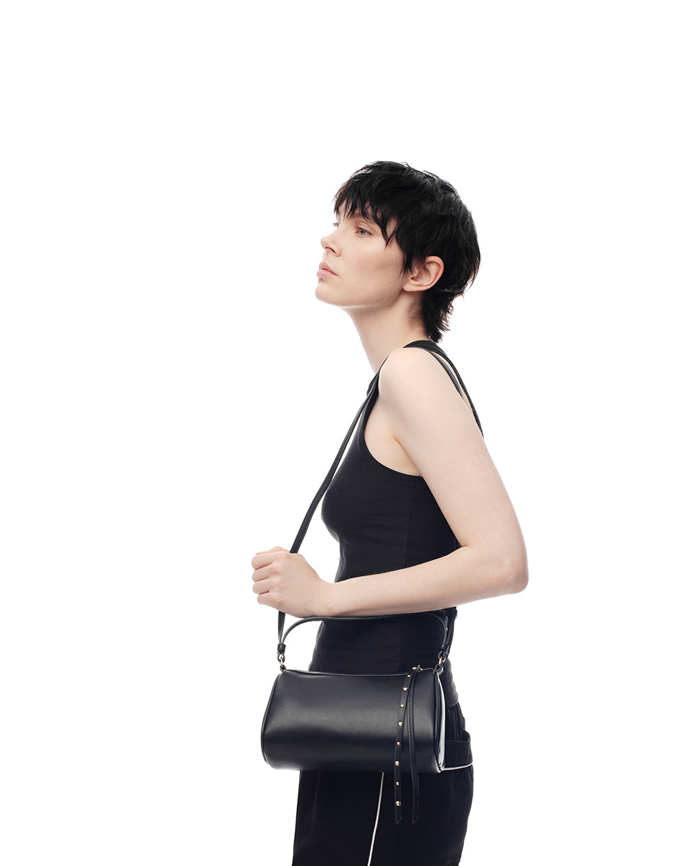 Bolso baguette negro mujer