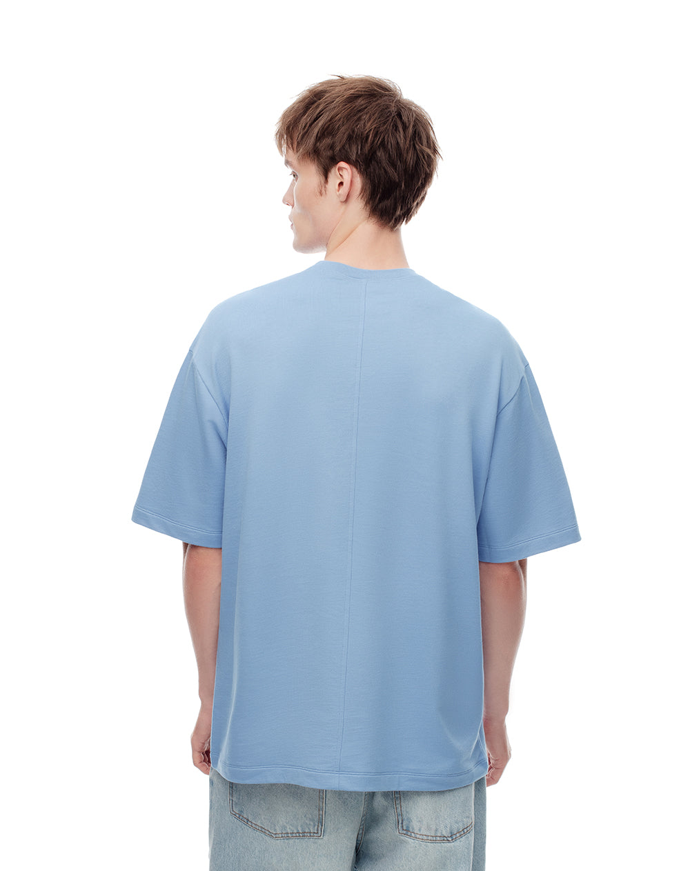 Camiseta oversize algodón azul hombre