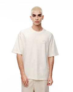 Camiseta oversize algodón vainilla hombre