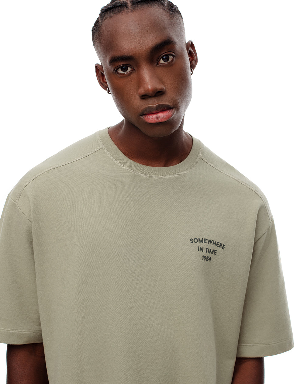 Camiseta oversized fit manga corta verde