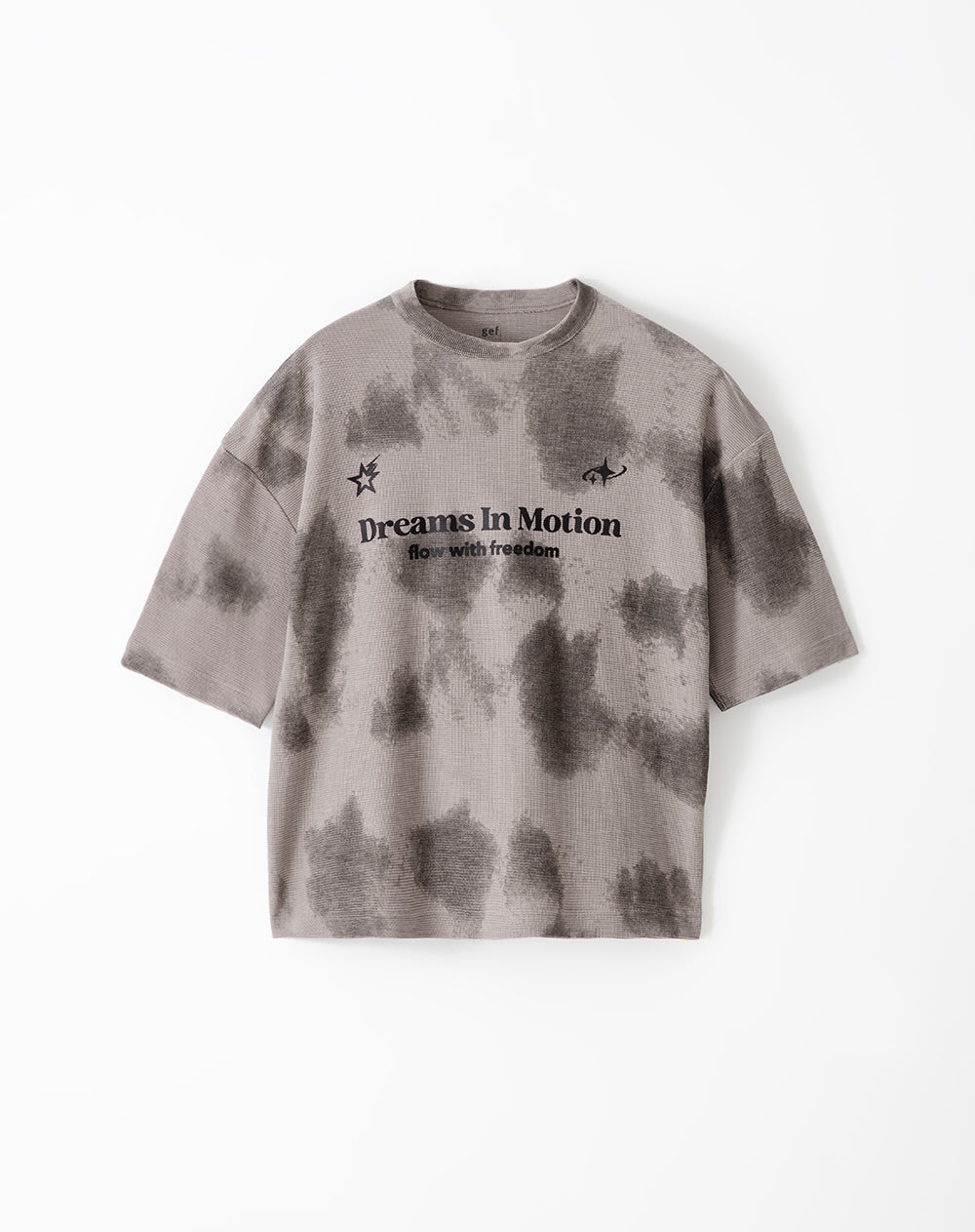 Camiseta regular algodón tie dye café estampada hombre