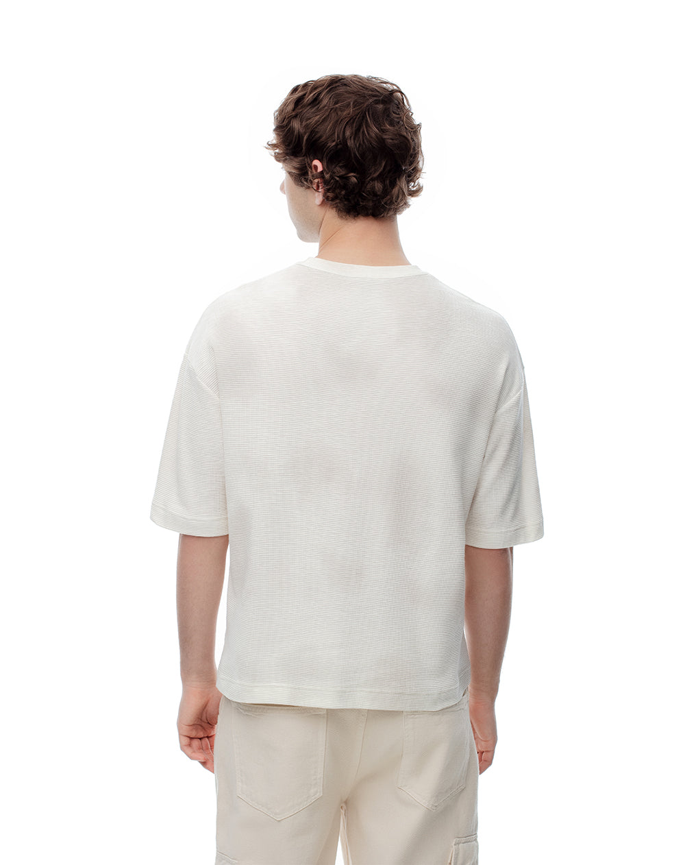 Camiseta regular algodón vainilla estampada hombre