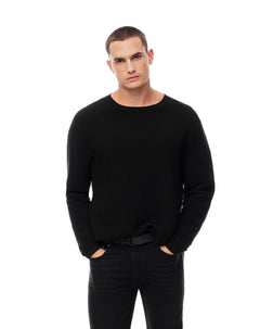 Buzo regular tejido de punto algodón negro hombre