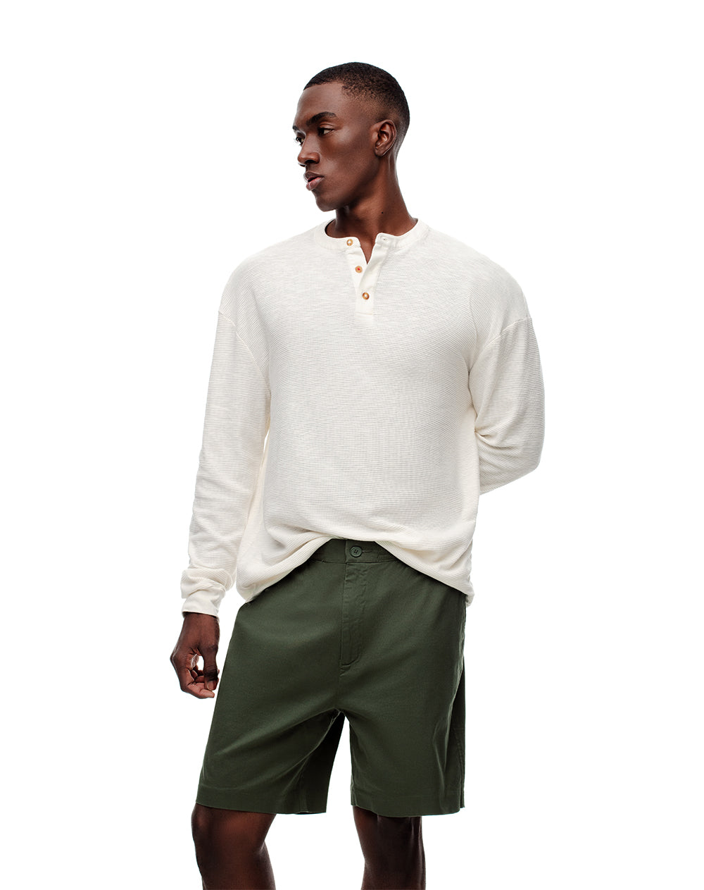 Bermuda regular agodón verde hombre