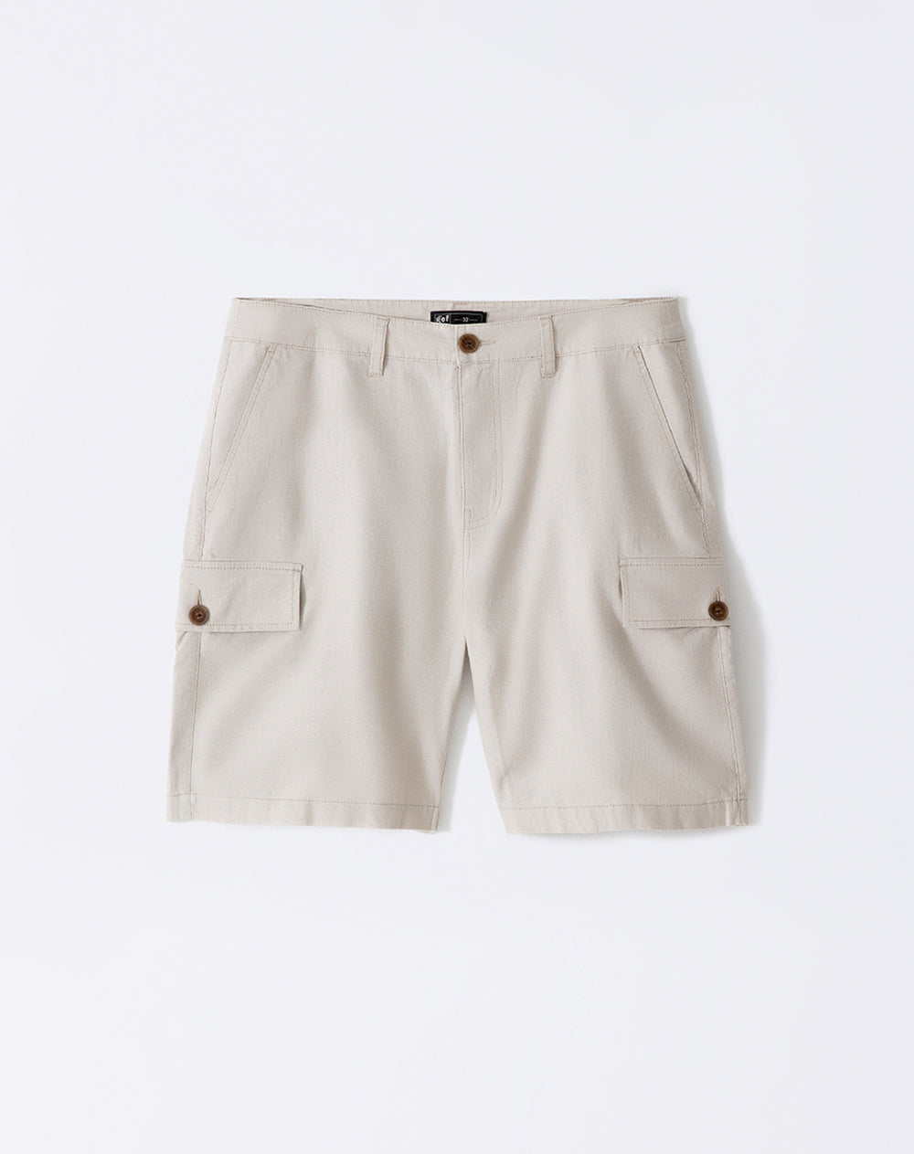Bermuda regular lino caqui hombre