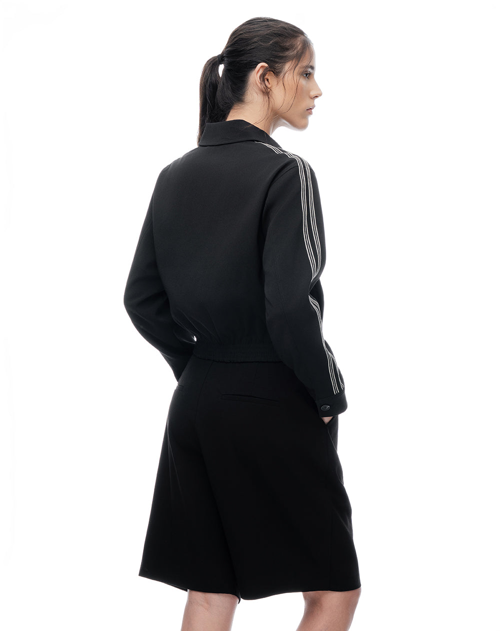 Chaqueta regular negra mujer