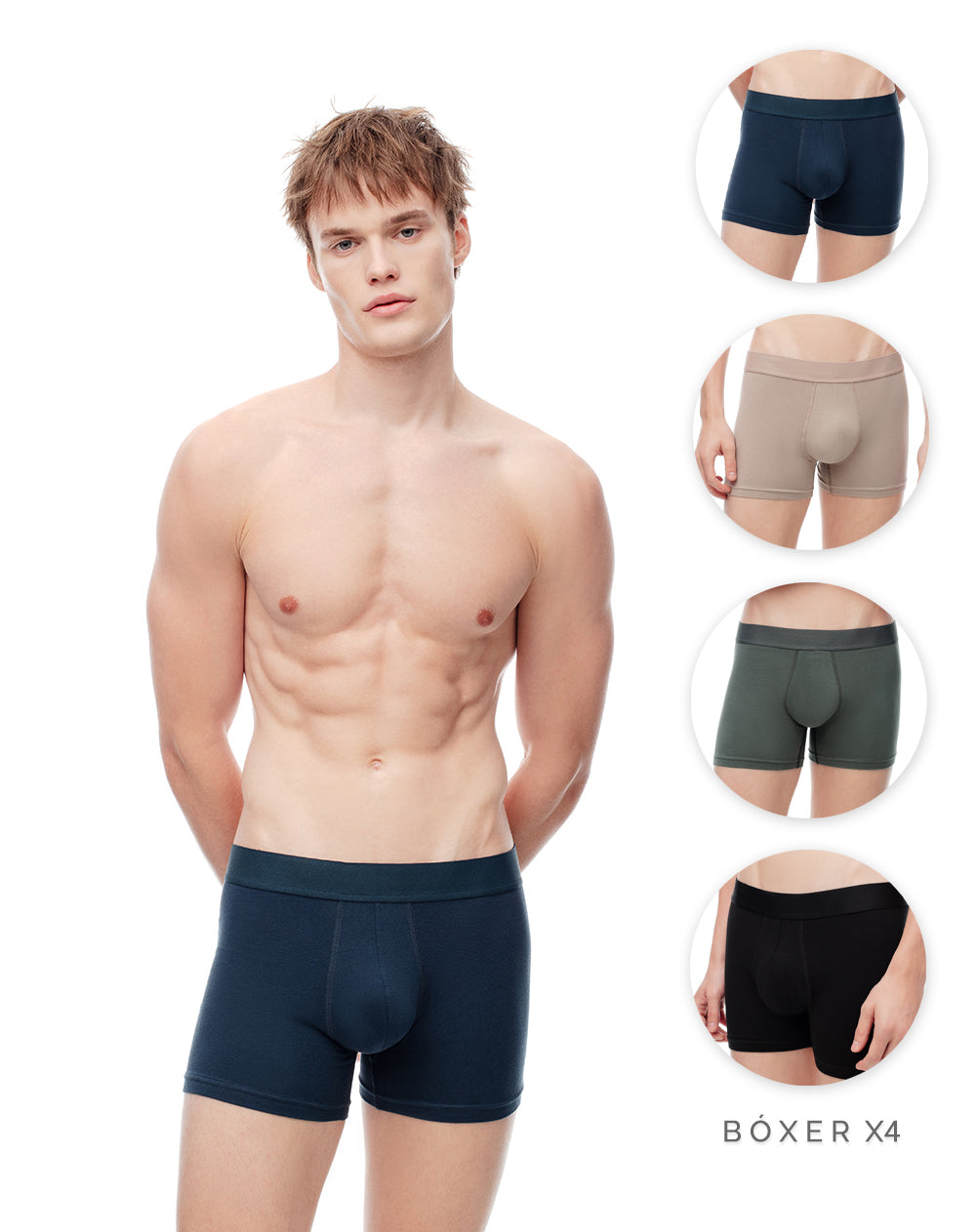Bóxer corto algodón jersey x4unds surtido