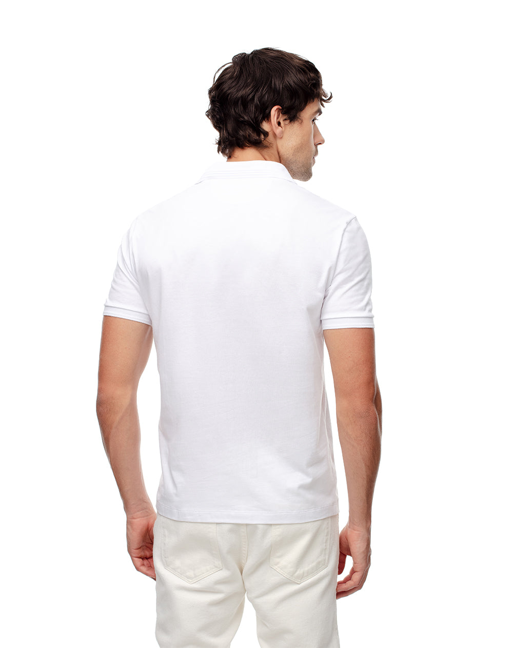 Polo regular algodón blanca hombre