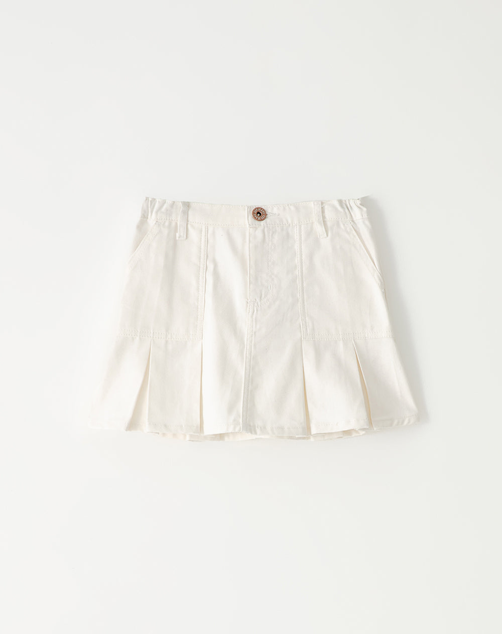 Falda tiro medio denim blanca niña