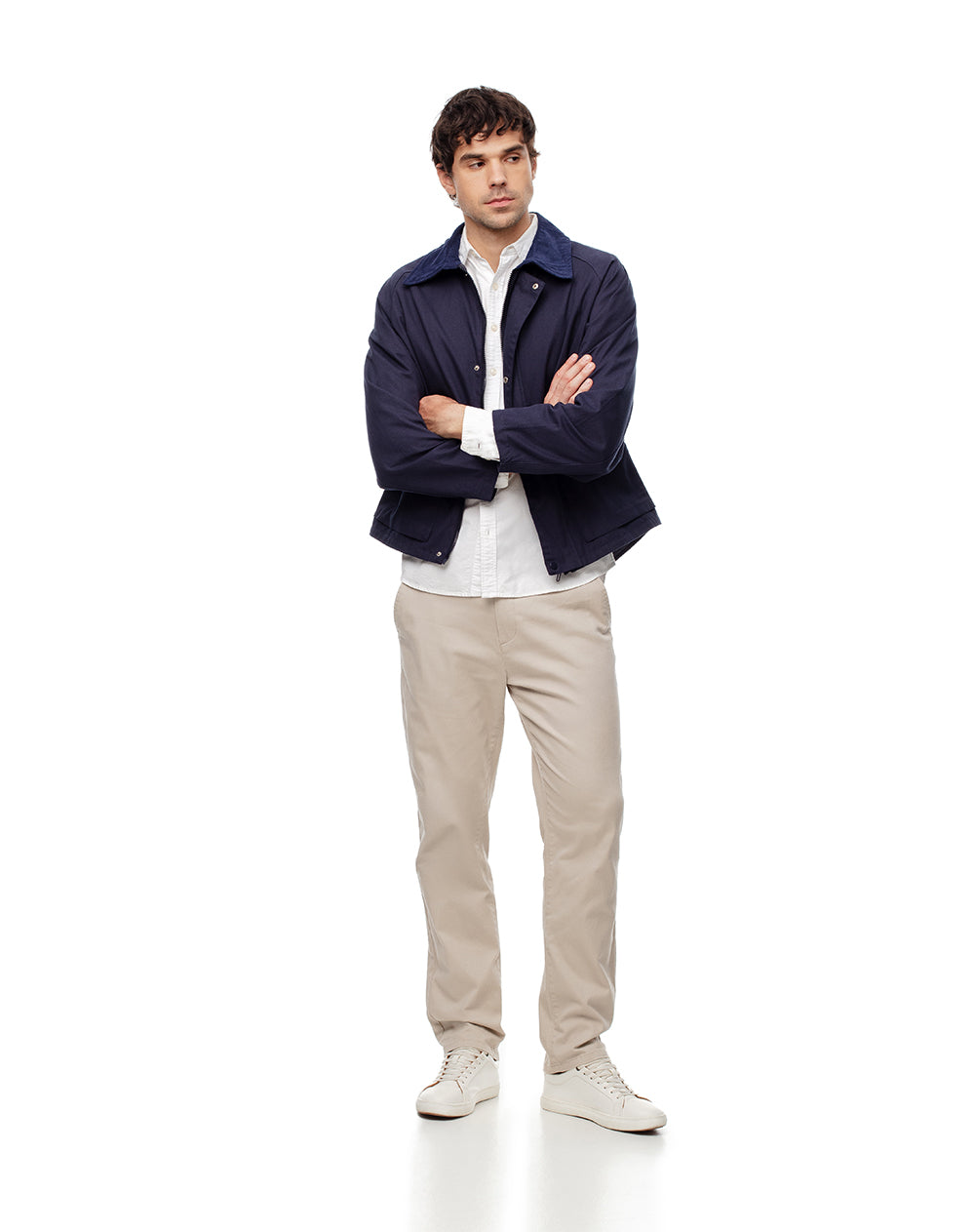 Pantalón chino slim 98% algodón habano hombre