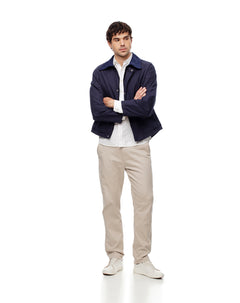 Pantalón chino slim algodón habano hombre