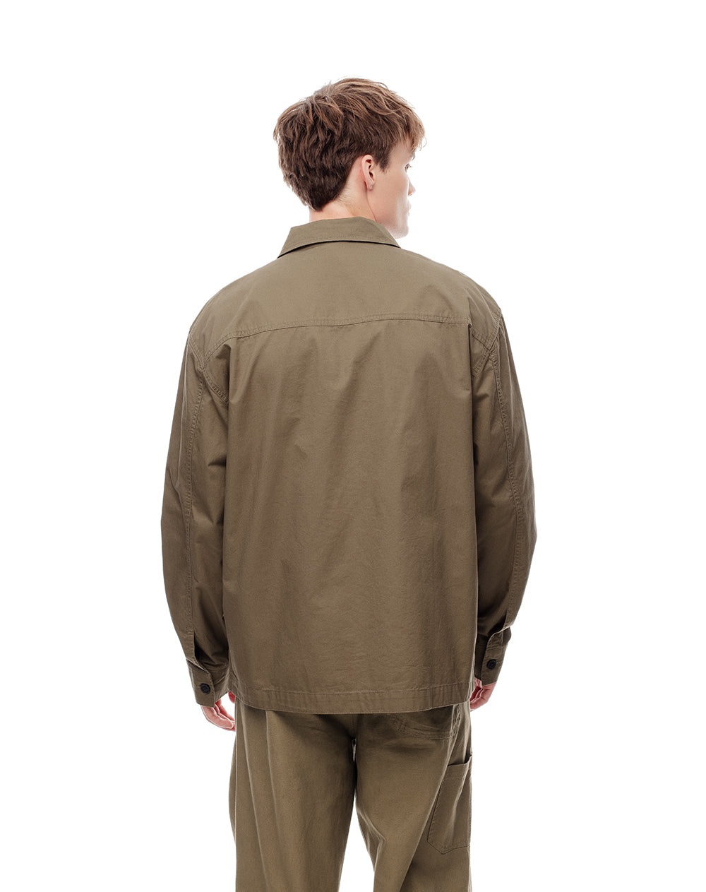 Camisa manga larga regular algodón habano hombre