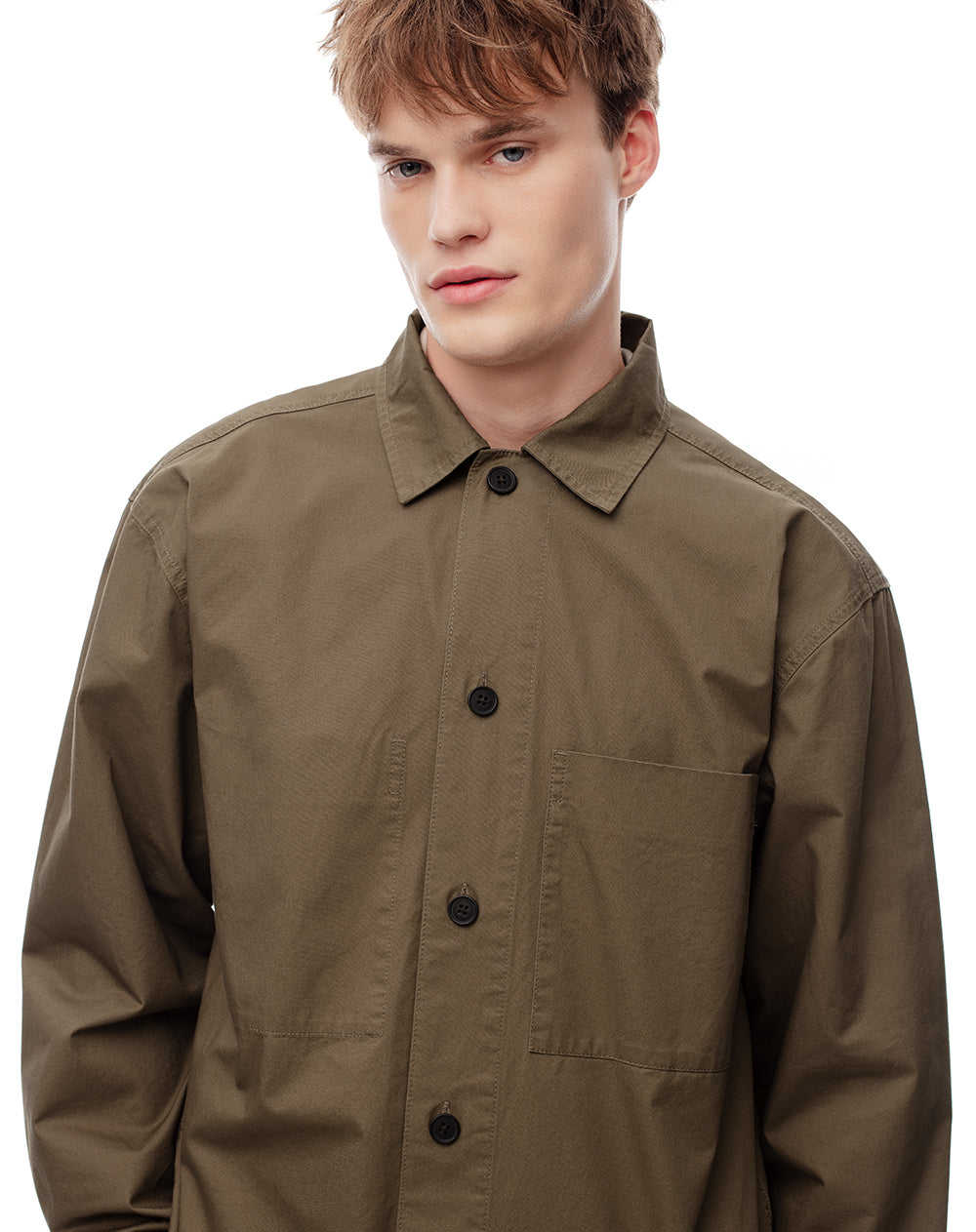 Camisa manga larga regular algodón habano hombre