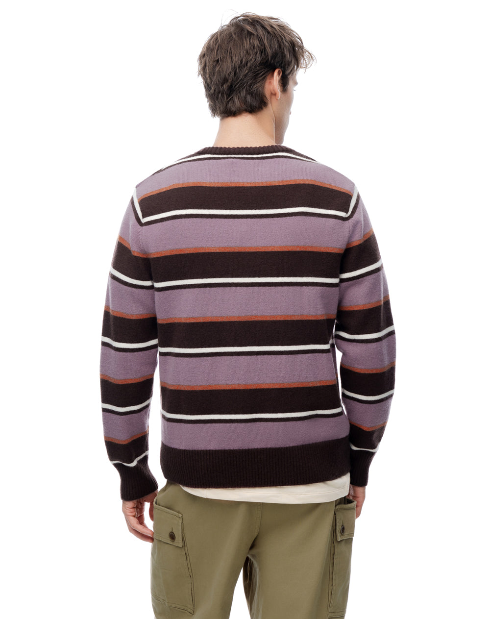 Suéter tejido de punto rayas hombre