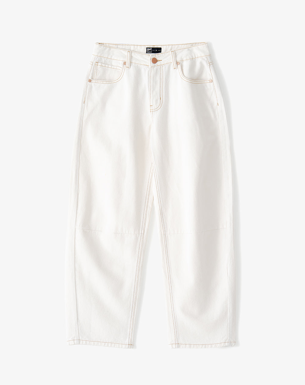 Jean baggy tiro medio crudo mujer