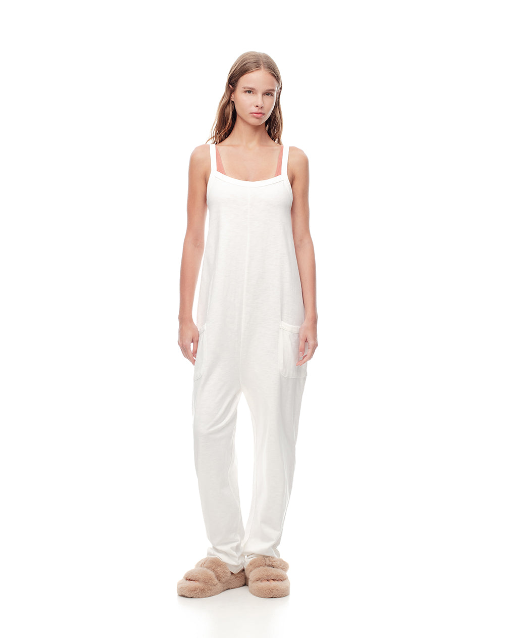 Enterizo holgado algodón blanco mujer