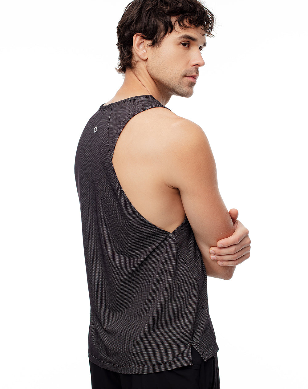 Camisilla deportiva antibacterial negra hombre